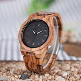 BestBuySale Wooden Watch Fashion Roman Numerals Zebra Wooden Watch in Gift Box 