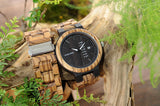 BestBuySale Wooden Watch Handmade Zebra Wood Watch for Men with Week Display 