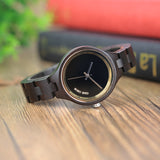 BestBuySale Wooden Watch Women's Elegant Simplistic Wooden Watch With Wood Gift Box - Pine Wood,Black Wood 