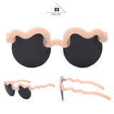 BestBuySale Women's Sunglasses Fashion Women's Semi-Rimless Summer Sunglasses -White Blue,Orange Gray,Pink Gray,Black,Yellow Silver 