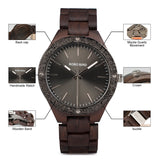BestBuySale Wooden Watch Men's Wood Watch With Metal Face in Wooden Box - Champagne Gold,Space Gray 