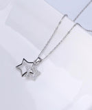 BestBuySale Pendant Necklace 925 Sterling Silver Pendant Necklace With Star Shape Shiny AAA Cubic Zircon 