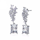 BestBuySale Earrings Women's Silver Color Earrings with White Cubic Zirconia 