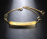 BestBuySale Bracelet Women's Rose Gold/Silver/Gold Color " I Love You" Adjustable Chain Bracelet with Paved CZ 