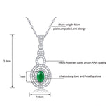 BestBuySale Pendant Necklace Women's Pendant Necklace With Green Cubic Zirconia 