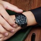 BestBuySale Watch Men's Black Stainless Steel Watch With Date Display 