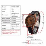 BestBuySale Watch Men's Red Sandalwood Dial + Ebony Wood Band Wooden Watch 