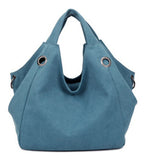 BestBuySale Tote Bag Women's Fashion Plain Canvas Tote Bag - Blue/Brown/Gray/Army Green/Khaki/Red 