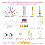 BestBuySale Tool Sets 90pcs Crochet Hooks Set  Ergonomics Knitting Needles Aluminum Weave Craft Sewing Tools with  Case Bag 