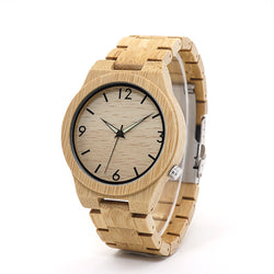 BestBuySale Watch Fashion Round Antique Bracelet Clasp Quartz Bamboo Watch for Men 