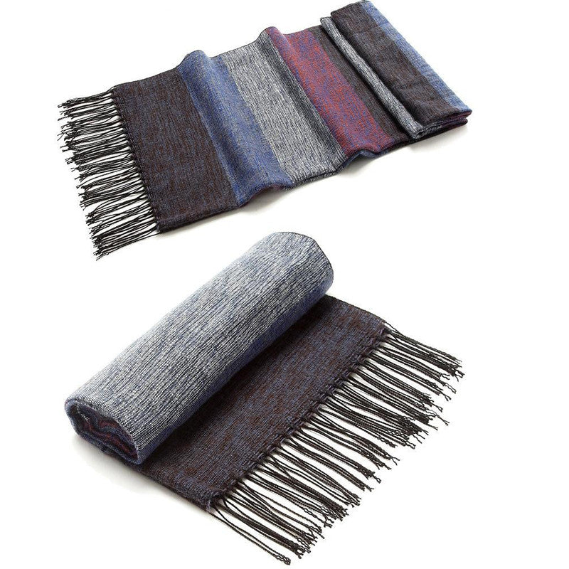 Novawo Men's Wool Winter Scarf - Extra Long Soft Scarf With Tassels For Cold Weather