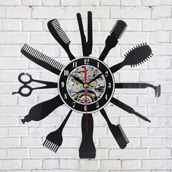 BestBuySale Clocks Creative Vinyl Wall Clock Gift Idea for Barber Hair Beauty Salon Hairdresser Barber Shop 
