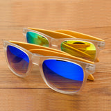 BestBuySale Men Polarized Sunglasses In Wood Gift Box - Yellow,Blue Lenses 