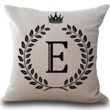 BestBuySale Cushion Covers Crown Letter 43*43cm Cotton Linen Pillow Cushion Cover 