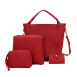 BestBuySale Bags Set Women's Handbags Soft PU 4 Pieces Bucket Bag - Black,Brown,Pink,Red,Light Grey 