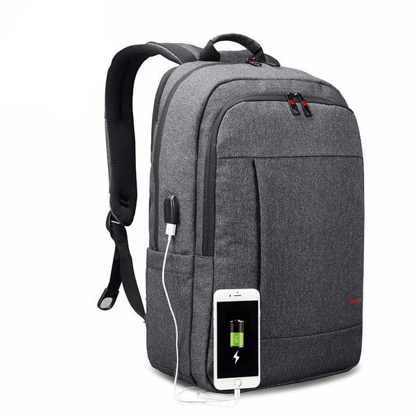 Anti-Theft With USB Charging Backpack For 15.6inch Laptop - Black grey