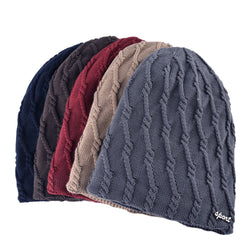 BestBuySale Skullies & Beanies Knitted Striped Skullies & Beanies Winter Hats For Men - Black,Brown,Blue,Gray,Khaki,Red 