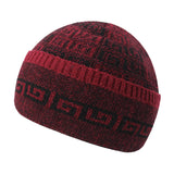 BestBuySale Skullies & Beanies Men's Fashion Knitted Winter Beanies with Velvet Inside - Red with Gray,Red with Black,Black,Blue 