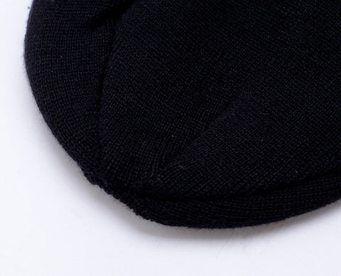 Knitted Winter Beanie Hats for Women Men with Velvet Inside - Black,Re