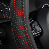 BestBuySale Steering Wheel Covers Pu Leather Car Steering Wheel Cover With Red/Blue Dot 