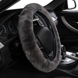 BestBuySale Steering Wheel Covers Wool Car Steering Wheel Cover Universal Fit - 14"-15" inch - Black,Gray 