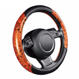 BestBuySale Steering Wheel Covers Pu Leather Black Wood Grain Car Steering Wheel Cover 
