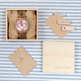 BestBuySale Wooden Watch Fashion Women's Wood & Steel Watches in Wooden Gift Box Case - Silver,Black,Pink 