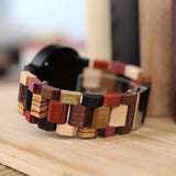 BestBuySale Wooden Watch Colorful Fashion Zebra & Ebony Wooden Watch With Date Display  in Gift Box 