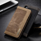 BestBuySale Cases Luxury Magnetic Denim Canvas Wallet Case for iPhone X Cover with Card Holder - Black,Blue,Brown,Pink 