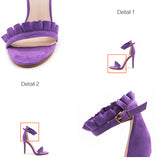 BestBuySale Heels Fashion Women's Ankle Strap High Thin Heels - Purple,Pink,Sliver,Winered 