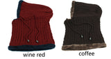BestBuySale Skullies & Beanies Men's Winter Knitted Scarf Beanie - Black,Gray,Navy,Wine Red,Coffee,Khaki 