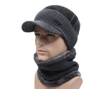 BestBuySale Skullies & Beanies Winter Knitted Beanie Cap With Collar Scarf For Men - Black,Gray,Navy 