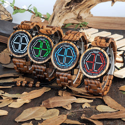 BestBuySale Wooden Watch Men's Colorful Digital LED Wooden Watch - Red,White,Blue,Green 
