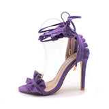BestBuySale Heels Women's Lace Up Fashion High Heels - Purple,Black,White 