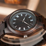 BestBuySale Wooden Watch Men's Ebony/Zebra Roman Numeral Wooden Watch in Wooden Gift Box 