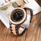 BestBuySale Wooden Watch Men's Two Tone Rosewood/Pinewood Wooden Watches in Wooden Gift Box 