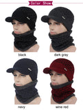 BestBuySale Skullies & Beanies Men's Winter Knitted Cap Beanie + Collar Scarf - Black,Gray,Navy,Red 