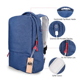 BestBuySale Backpack Fashion Waterproof Backpack With External USB Charge for 15.6" Laptop - Blue,Gray 