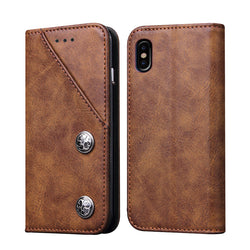 BestBuySale Cases Magnetic Retro PU Leather Cover Case For iPhone X - Brown,Black,Blue,Red 