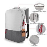 BestBuySale Backpack Fashion Waterproof Backpack With External USB Charge for 15.6" Laptop - Blue,Gray 