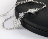 BestBuySale Bracelet Women's Casual Silver Color Bracelet with Heart & Star Pendant 