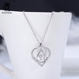 BestBuySale Pendant Necklace 925 Sterling Silver Heart Shape Pendant Necklace With AAA CZ 