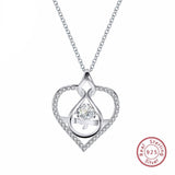 BestBuySale Pendant Necklace 925 Sterling Silver Heart Shape Pendant Necklace With AAA CZ 