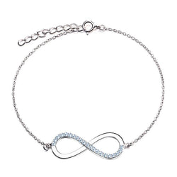BestBuySale Bracelet Women's Silver Color Bracelet With AAA Brilliant Austrian CZ Infinity Design 