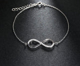 BestBuySale Bracelet Women's Silver Color Bracelet With AAA Brilliant Austrian CZ Infinity Design 