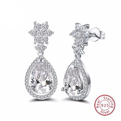 BestBuySale Earrings Women's 925 Sterling Silver Earrings With Zircon Dangle 