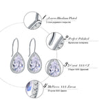 BestBuySale Earrings Women's Fashion Elegant Black/Clear Stud Earrings With Big Water Drop Cubic Zirconia 
