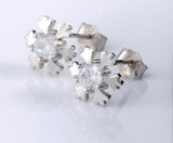 BestBuySale Earrings Women's 925 Sterling Silver Snowflake Earring Studs with Shiny CZ Crystal 