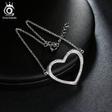 BestBuySale Bracelet Women's Silver Color Heart Shape Bracelet With Paved Luxury AAA Austrian Crystal 