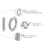 BestBuySale Earrings 925 Sterling Silver Earring with 2 Row 90pcs Austrian Cubic Zirconia 
